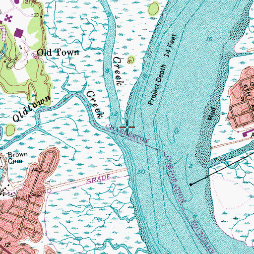 Topographic Map of Orangegrove Creek, SC