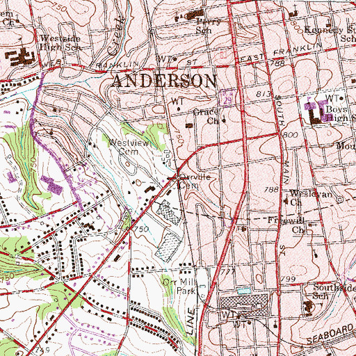 Topographic Map of Orrville Cemetery, SC