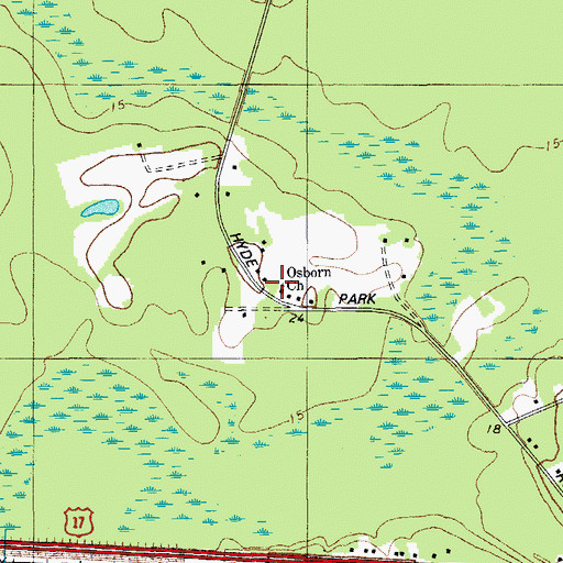 Topographic Map of Osborn Church, SC