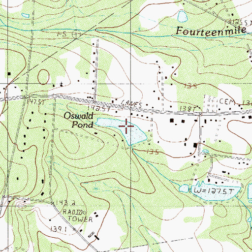 Topographic Map of Oswald Pond, SC