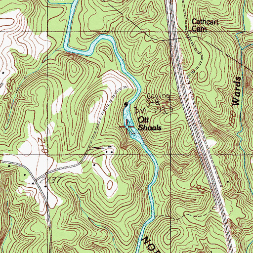Topographic Map of Ott Shoals, SC