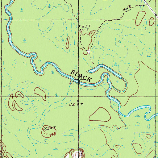 Topographic Map of Ox Swamp, SC