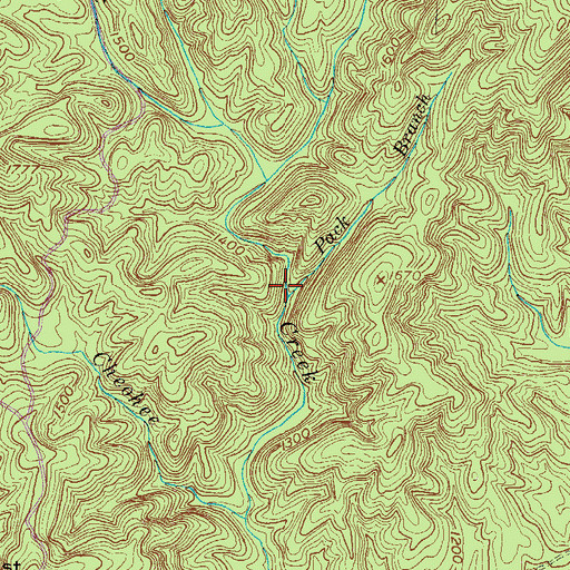 Topographic Map of Pack Branch, SC