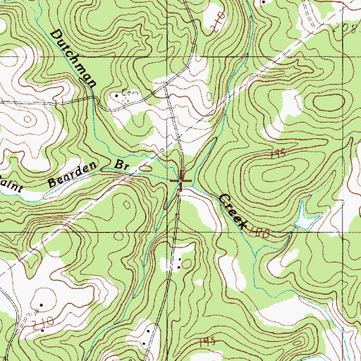 Topographic Map of Paint Bearden Branch, SC