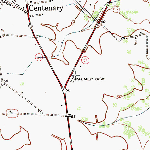 Topographic Map of Palmer Cemetery, SC