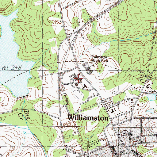 Topographic Map of Palmetto High School, SC