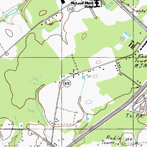Topographic Map of Palmetto School, SC