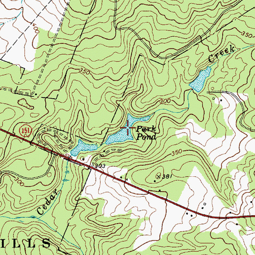 Topographic Map of Park Pond, SC