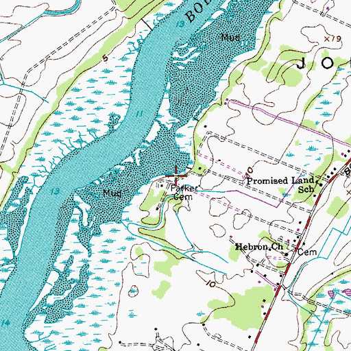 Topographic Map of Parker Cemetery, SC