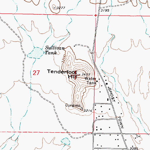 Topographic Map of Tenderfoot Hill, AZ