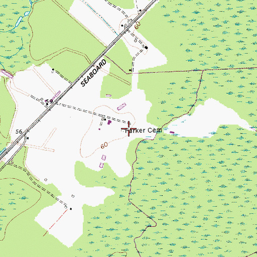 Topographic Map of Parker Cemetery, SC