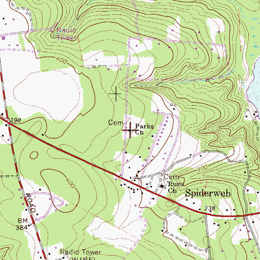 Topographic Map of Parks Church, SC