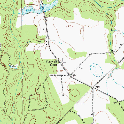 Topographic Map of Parnell Cemetery, SC
