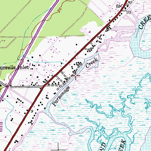 Topographic Map of Parsonage Creek, SC