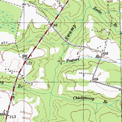 Topographic Map of Pasture Branch, SC