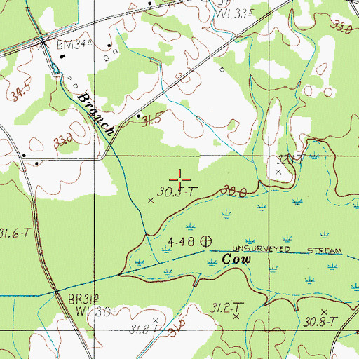 Topographic Map of Patrick Branch, SC