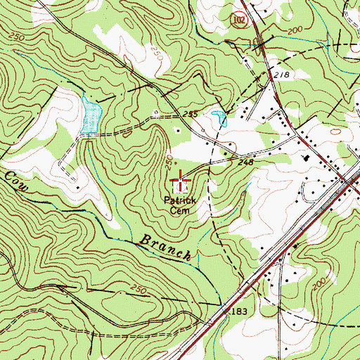 Topographic Map of Patrick Cemetery, SC