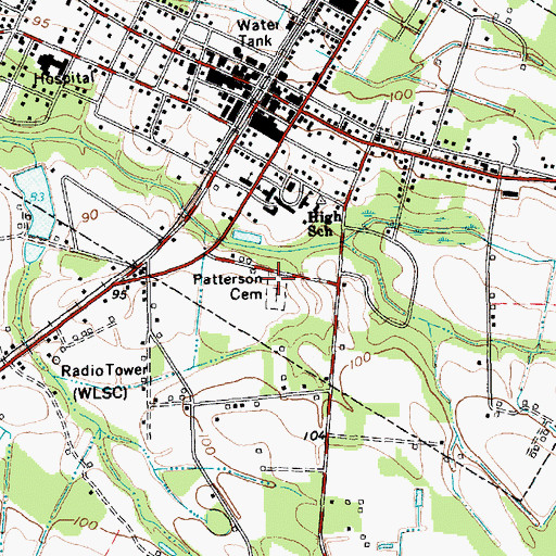 Topographic Map of Patterson Cemetery, SC