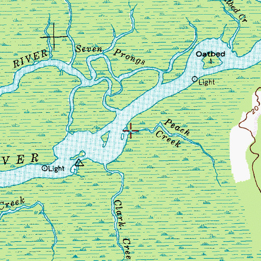Topographic Map of Peach Creek, SC