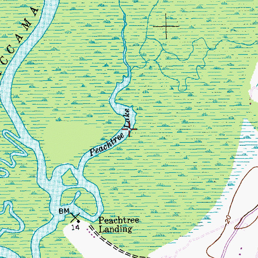 Topographic Map of Peachtree Lake, SC