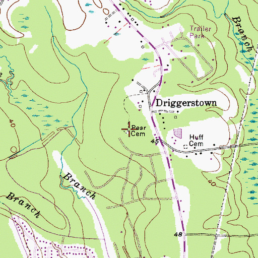 Topographic Map of Pear Cemetery, SC