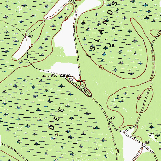 Topographic Map of Pee Dee Islands, SC