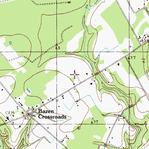 Topographic Map of Pee Dee School, SC