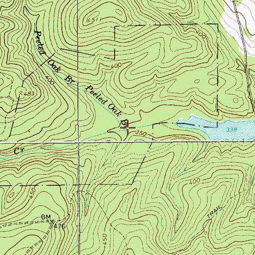 Topographic Map of Peeled Oak Branch, SC