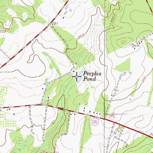 Topographic Map of Peeples Pond, SC