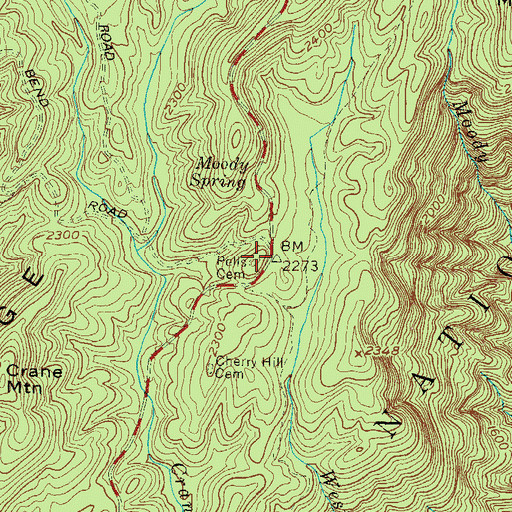 Topographic Map of Pells Cemetery, SC