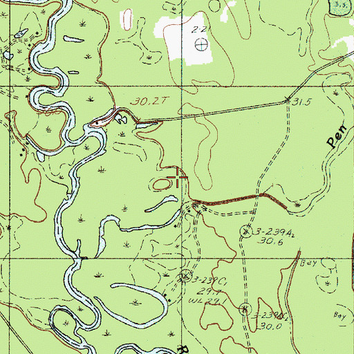 Topographic Map of Pen Branch, SC