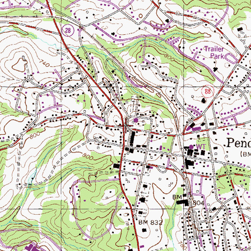 Topographic Map of Pendleton, SC