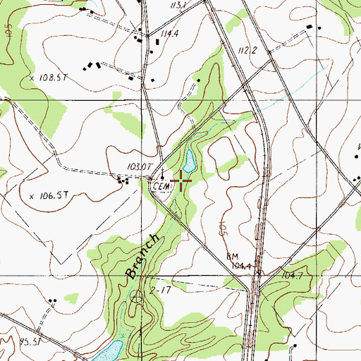 Topographic Map of Penn Branch Church, SC