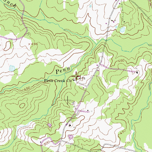 Topographic Map of Penn Creek Church, SC
