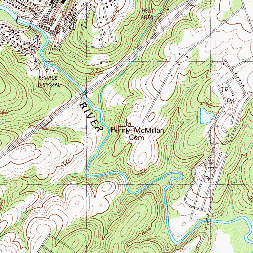 Topographic Map of Penney - McMillian Cemetery, SC