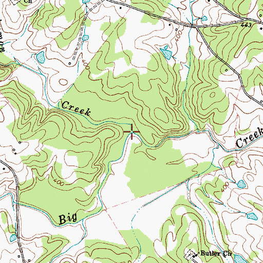 Topographic Map of Persimmon Creek, SC