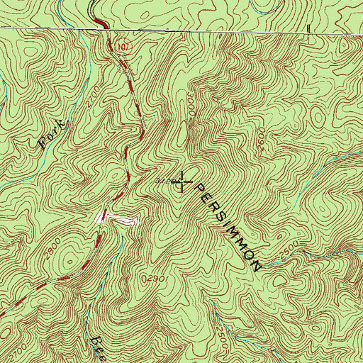 Topographic Map of Persimmon Mountain, SC