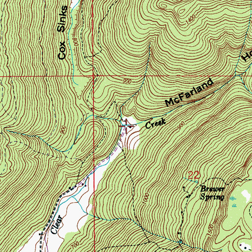 Topographic Map of McFarland Hollow, AL