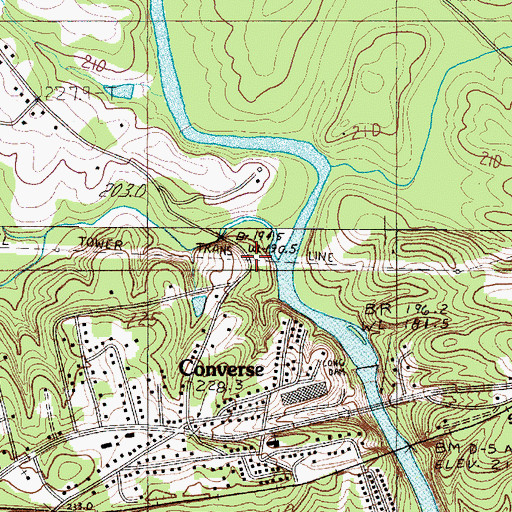 Topographic Map of Peters Creek, SC