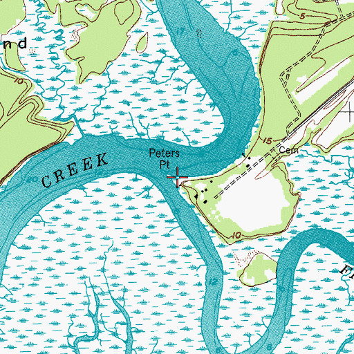 Topographic Map of Peters Point, SC