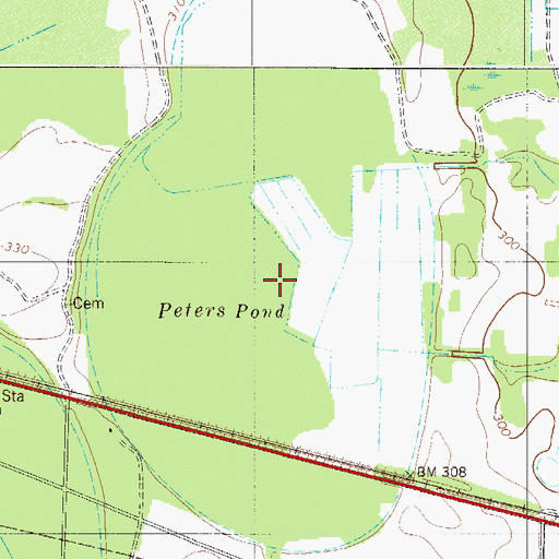 Topographic Map of Peters Pond, SC
