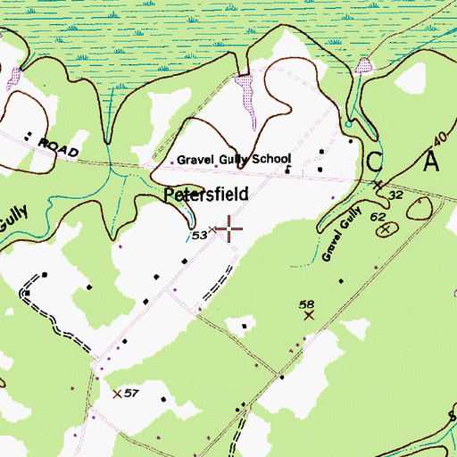 Topographic Map of Petersfield, SC