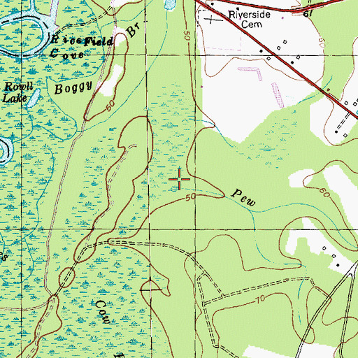 Topographic Map of Pew Branch, SC