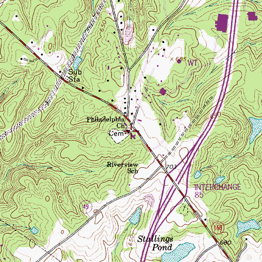 Topographic Map of Philadelphia Church, SC
