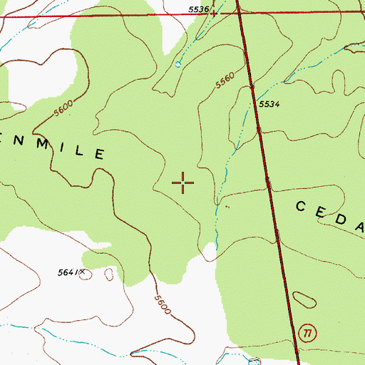 Topographic Map of Tenmile Cedars, AZ