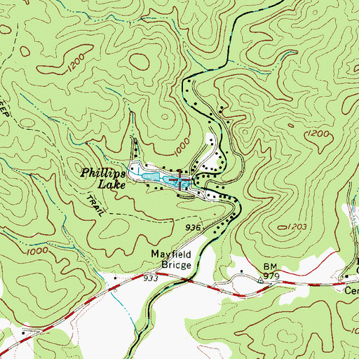 Topographic Map of Phillips Lake, SC