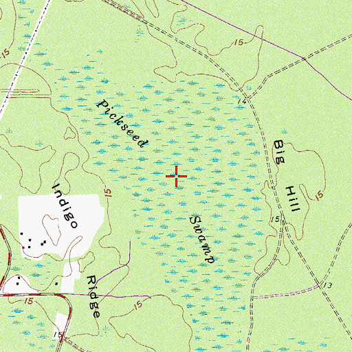 Topographic Map of Pickseed Swamp, SC