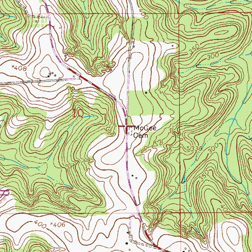 Topographic Map of McGee Cemetery, AL
