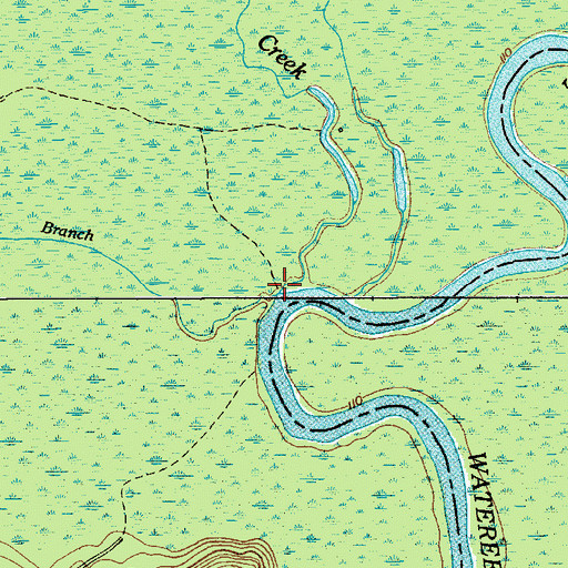 Topographic Map of Pigeon Roost Branch, SC