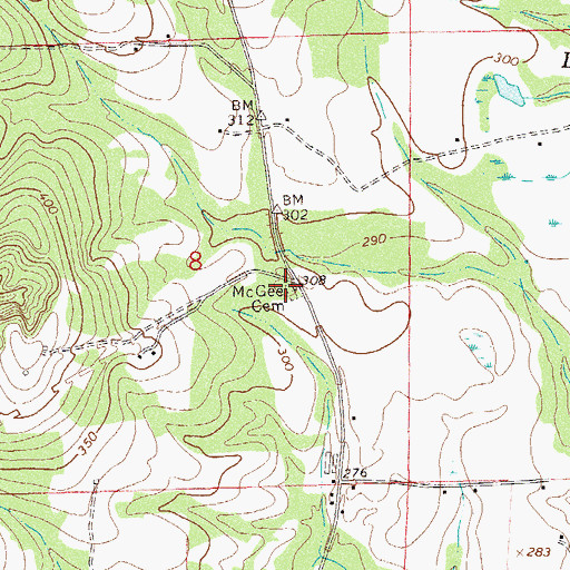 Topographic Map of McGee Cemetery, AL